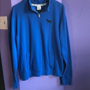 Blue long sleeve‘PINK’ sweatshirt
